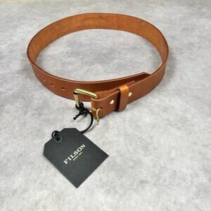 Filson New With Tags Men's Tan Brown Bridle Leather Work Belt Made in USA Sz 30
